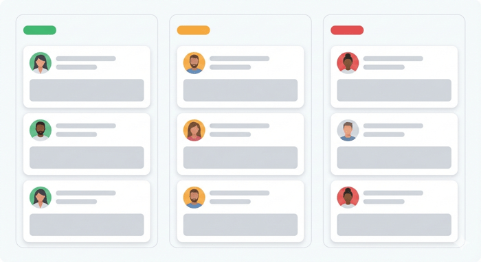 Mockup de uma interface de software de CRM e IA da Destak Digital, demonstrando dados e automação.